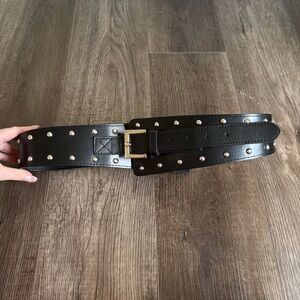 Zara Black Belt with Silver Studs